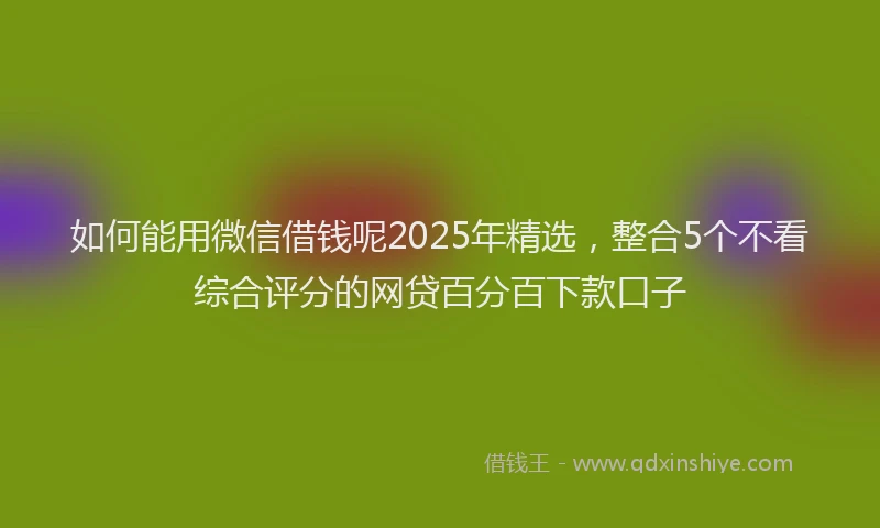 如何能用微信借钱呢2025年精选，整合5个不看综合评分的网贷百分百下款口子