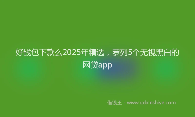 好钱包下款么2025年精选，罗列5个无视黑白的网贷app