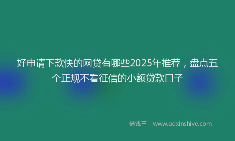 好申请下款快的网贷有哪些2025年推荐，盘点五个正规不看征信的小额贷款口子