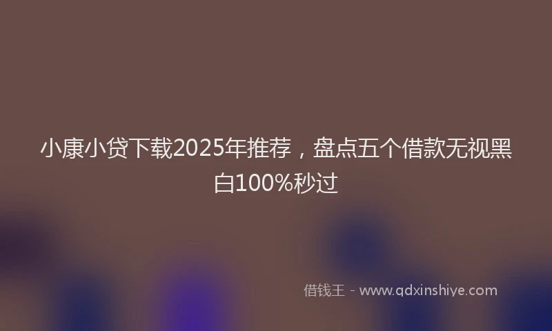 小康小贷下载2025年推荐，盘点五个借款无视黑白100%秒过