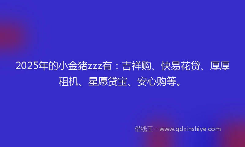 2025年的小金猪zzz有：吉祥购、快易花贷、厚厚租机、星愿贷宝、安心购等。