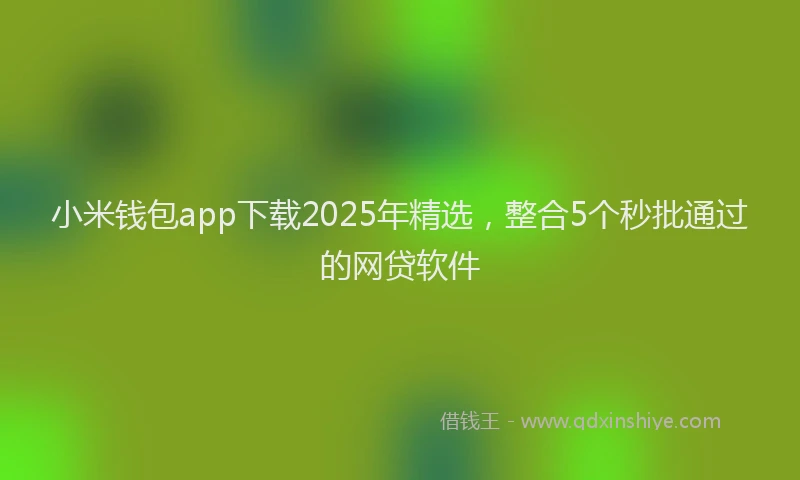 小米钱包app下载2025年精选，整合5个秒批通过的网贷软件