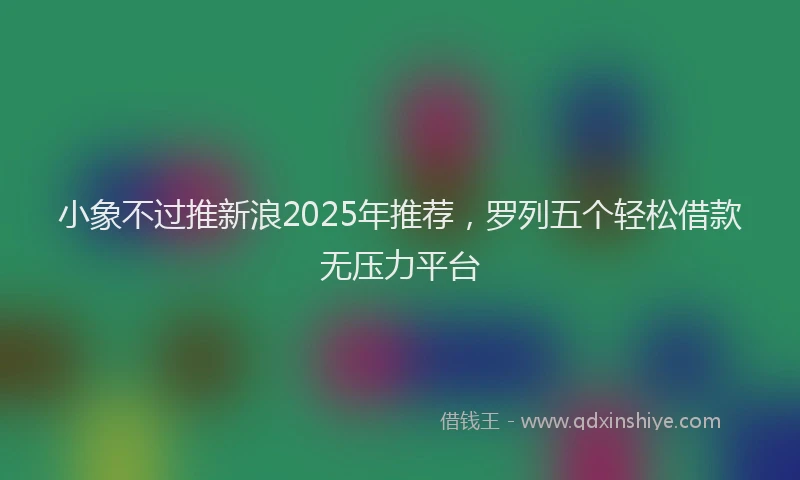 小象不过推新浪2025年推荐，罗列五个轻松借款无压力平台