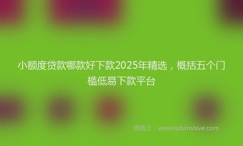小额度贷款哪款好下款2025年精选，概括五个门槛低易下款平台