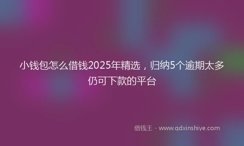 小钱包怎么借钱2025年精选，归纳5个逾期太多仍可下款的平台