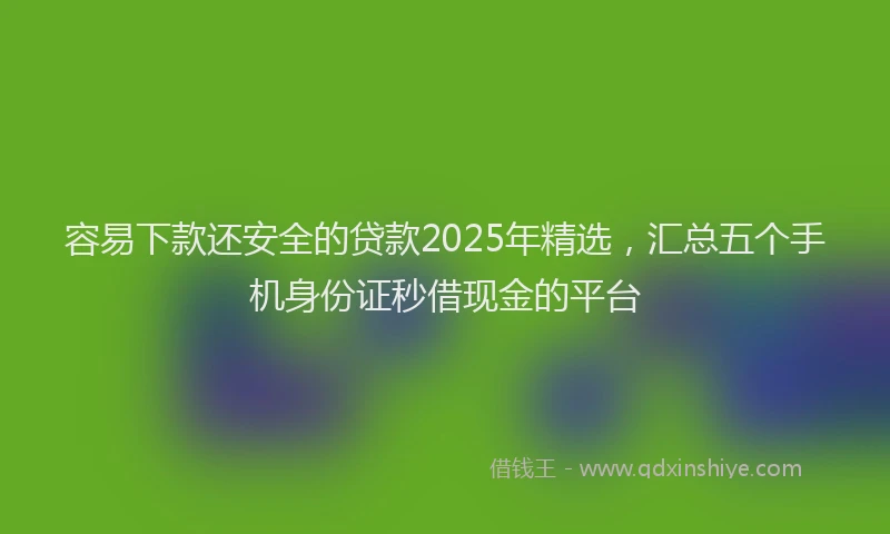容易下款还安全的贷款2025年精选，汇总五个手机身份证秒借现金的平台