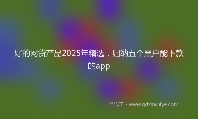 好的网贷产品2025年精选，归纳五个黑户能下款的app