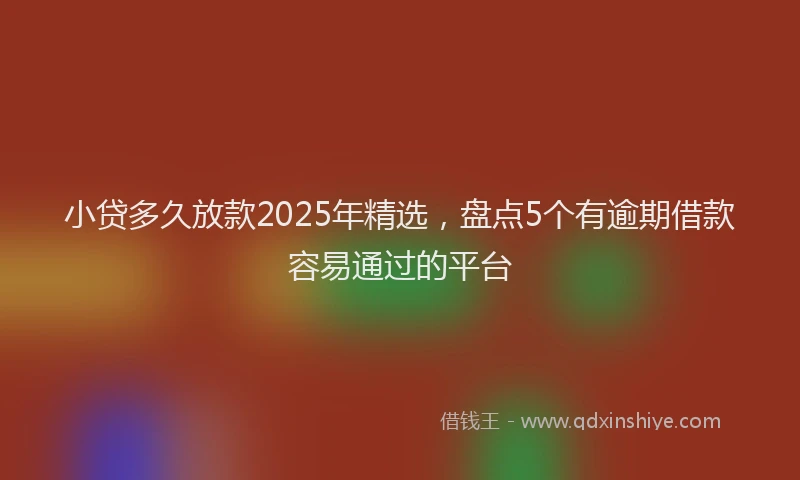 小贷多久放款2025年精选，盘点5个有逾期借款容易通过的平台