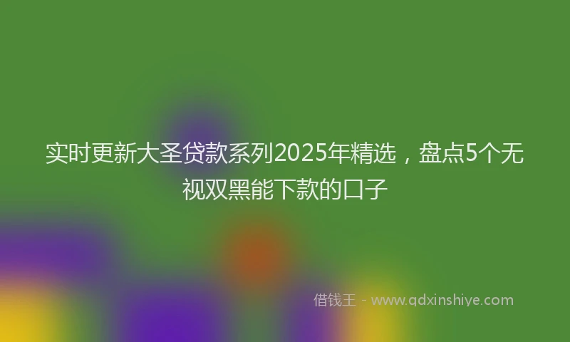 实时更新大圣贷款系列2025年精选，盘点5个无视双黑能下款的口子