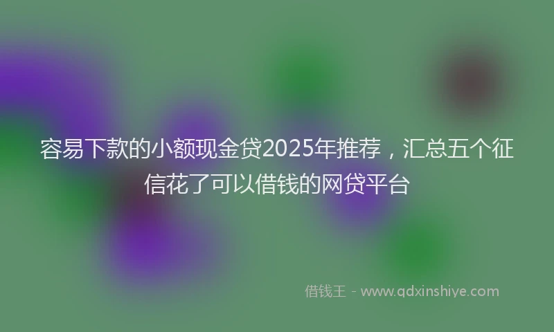 容易下款的小额现金贷2025年推荐，汇总五个征信花了可以借钱的网贷平台