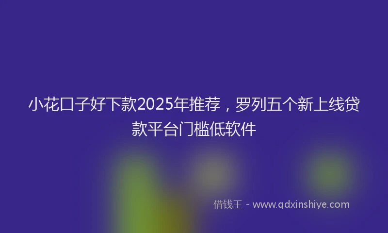 小花口子好下款2025年推荐，罗列五个新上线贷款平台门槛低软件