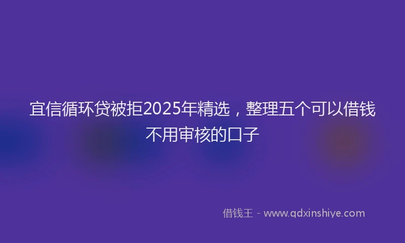 宜信循环贷被拒2025年精选，整理五个可以借钱不用审核的口子