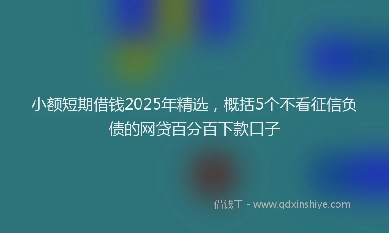 小额短期借钱2025年精选，概括5个不看征信负债的网贷百分百下款口子