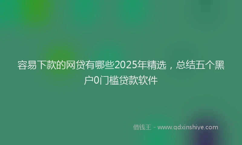 容易下款的网贷有哪些2025年精选,总结五个黑户0门槛贷款软件