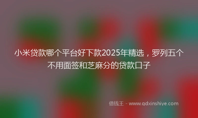 小米贷款哪个平台好下款2025年精选，罗列五个不用面签和芝麻分的贷款口子