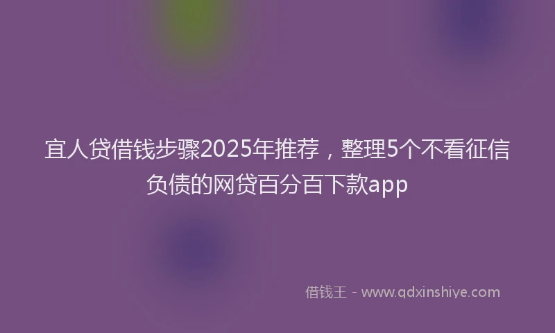 宜人贷借钱步骤2025年推荐，整理5个不看征信负债的网贷百分百下款app