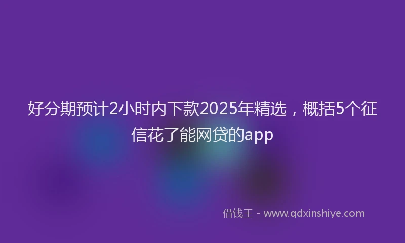 好分期预计2小时内下款2025年精选，概括5个征信花了能网贷的app