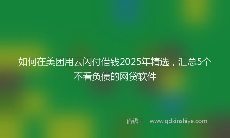 如何在美团用云闪付借钱2025年精选，汇总5个不看负债的网贷软件