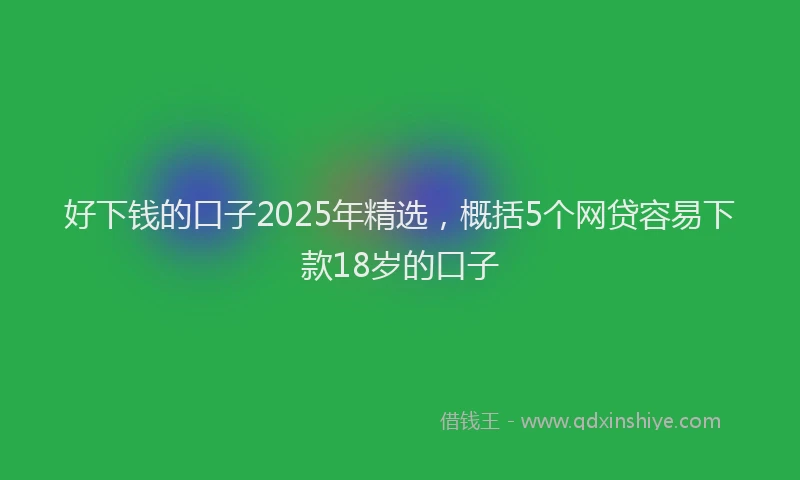 好下钱的口子2025年精选，概括5个网贷容易下款18岁的口子