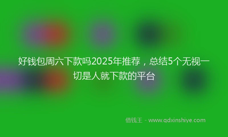 好钱包周六下款吗2025年推荐，总结5个无视一切是人就下款的平台
