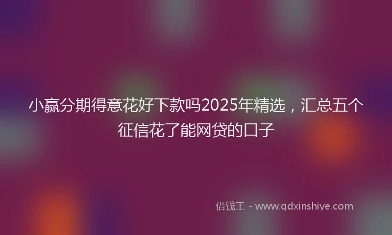 小赢分期得意花好下款吗2025年精选，汇总五个征信花了能网贷的口子
