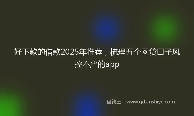 好下款的借款2025年推荐，梳理五个网贷口子风控不严的app