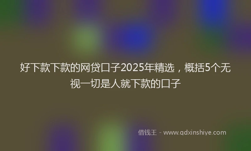 好下款下款的网贷口子2025年精选，概括5个无视一切是人就下款的口子