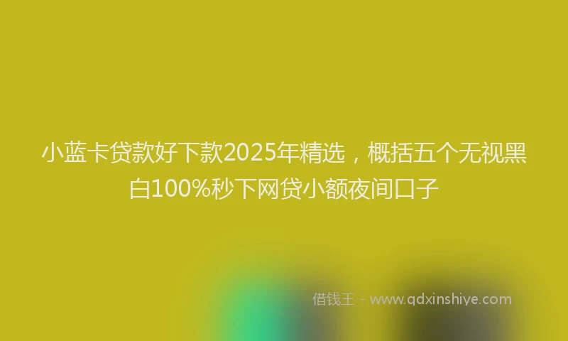 小蓝卡贷款好下款2025年精选，概括五个无视黑白100%秒下网贷小额夜间口子