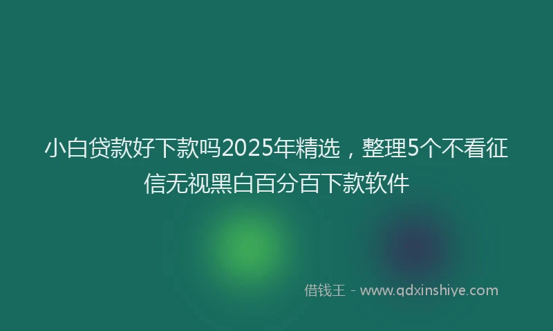 小白贷款好下款吗2025年精选,整理5个不看征信无视黑白百分百下款软件
