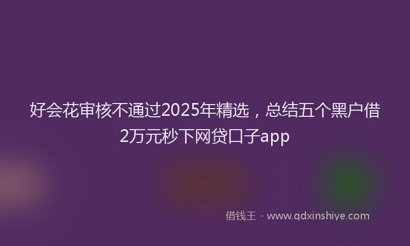 好会花审核不通过2025年精选，总结五个黑户借2万元秒下网贷口子app