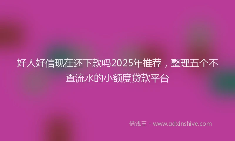 好人好信现在还下款吗2025年推荐，整理五个不查流水的小额度贷款平台
