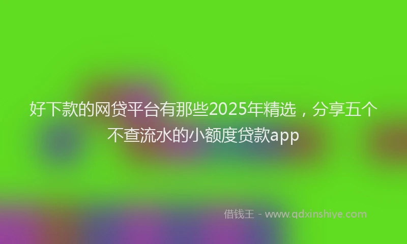 好下款的网贷平台有那些2025年精选，分享五个不查流水的小额度贷款app