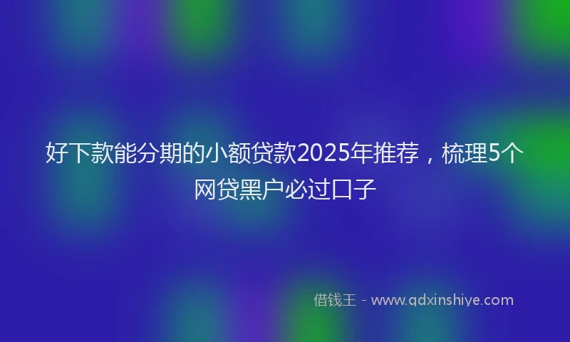 好下款能分期的小额贷款2025年推荐，梳理5个网贷黑户必过口子
