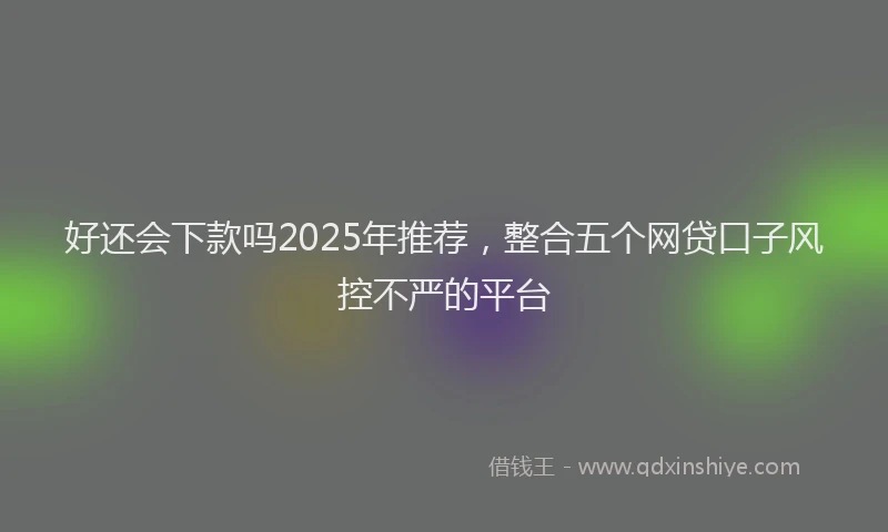 好还会下款吗2025年推荐，整合五个网贷口子风控不严的平台