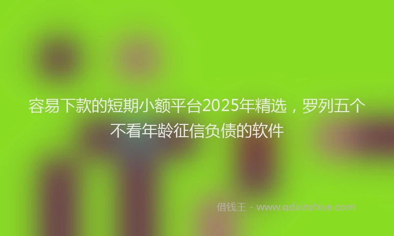 容易下款的短期小额平台2025年精选,罗列五个不看年龄征信负债的软件