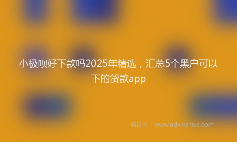 小极呗好下款吗2025年精选，汇总5个黑户可以下的贷款app