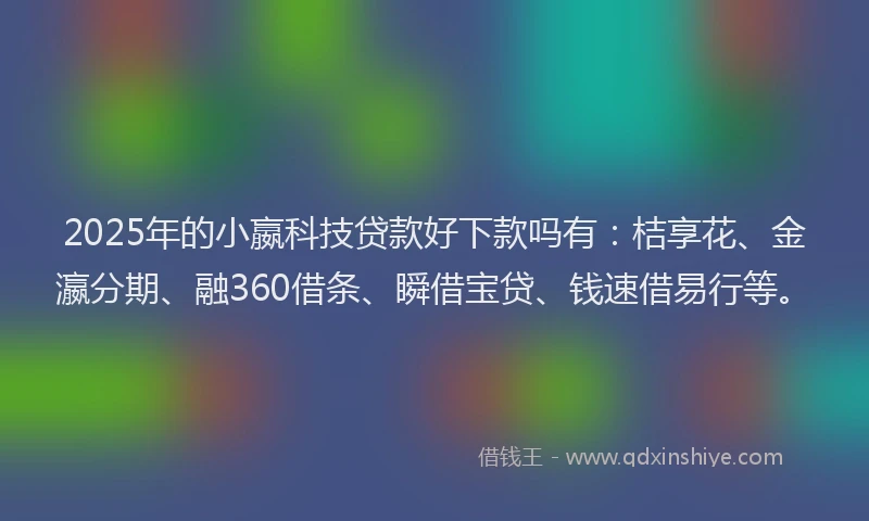 2025年的小嬴科技贷款好下款吗有：桔享花、金瀛分期、融360借条、瞬借宝贷、钱速借易行等。