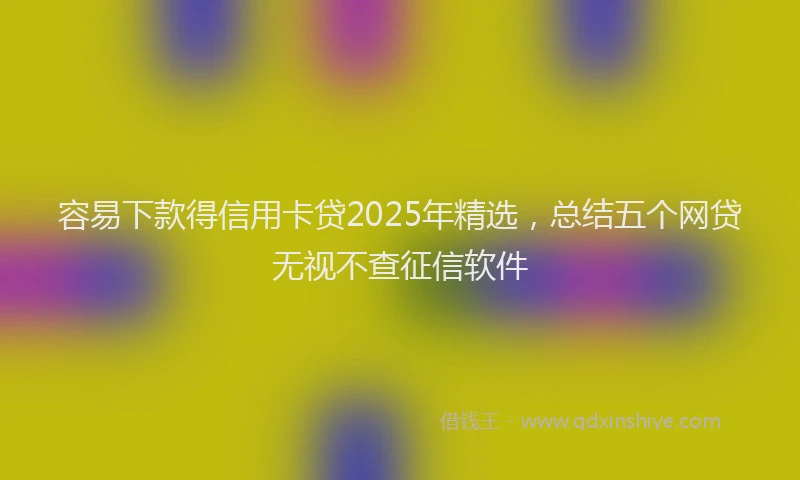 容易下款得信用卡贷2025年精选，总结五个网贷无视不查征信软件