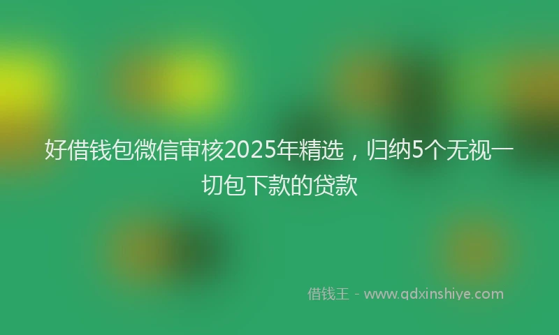 好借钱包微信审核2025年精选，归纳5个无视一切包下款的贷款