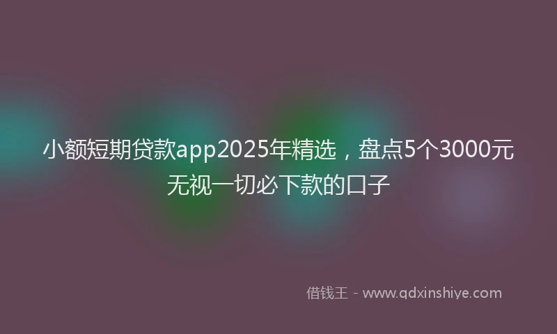 小额短期贷款app2025年精选，盘点5个3000元无视一切必下款的口子