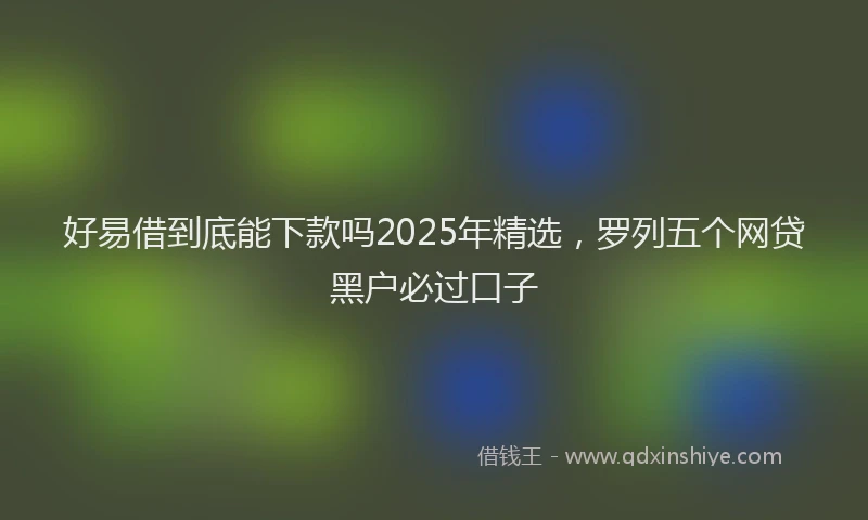 好易借到底能下款吗2025年精选，罗列五个网贷黑户必过口子