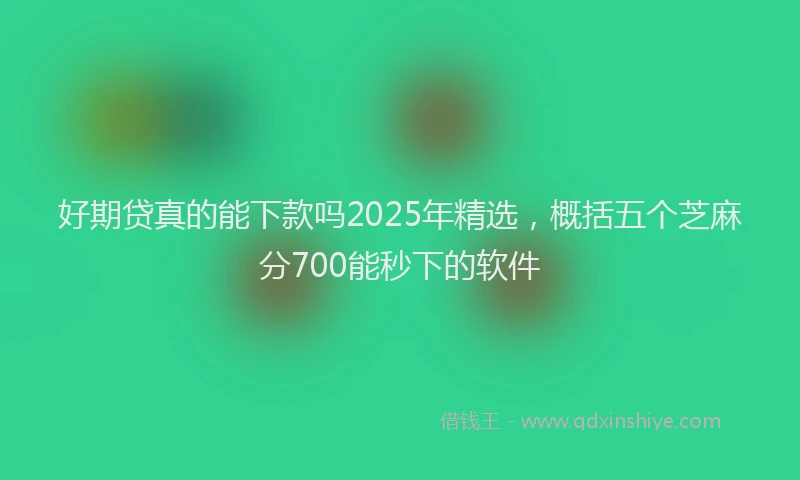 好期贷真的能下款吗2025年精选，概括五个芝麻分700能秒下的软件