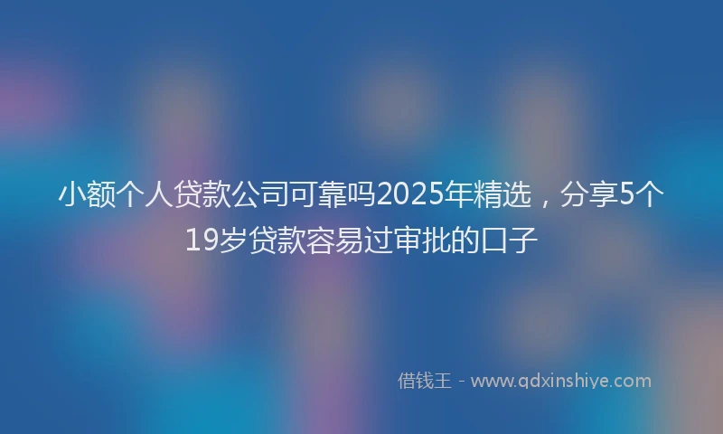小额个人贷款公司可靠吗2025年精选，分享5个19岁贷款容易过审批的口子
