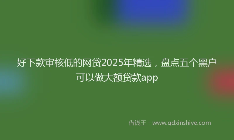 好下款审核低的网贷2025年精选，盘点五个黑户可以做大额贷款app