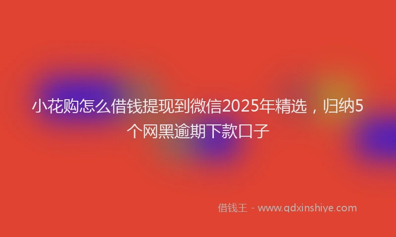 小花购怎么借钱提现到微信2025年精选，归纳5个网黑逾期下款口子
