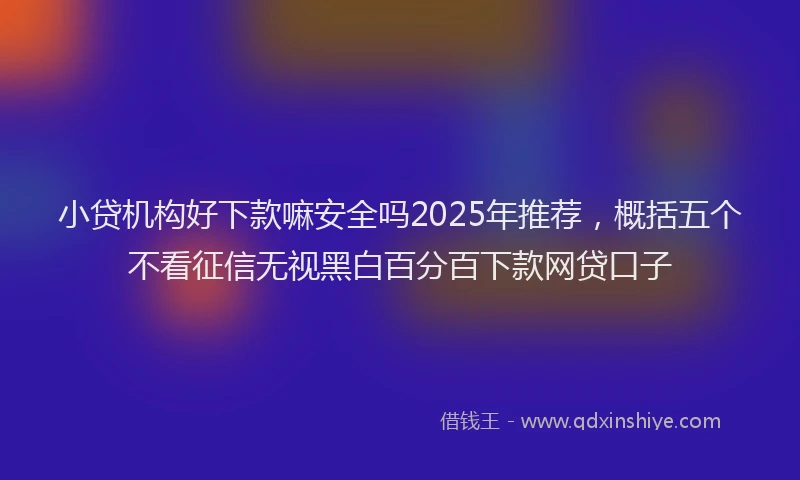 小贷机构好下款嘛安全吗2025年推荐，概括五个不看征信无视黑白百分百下款网贷口子