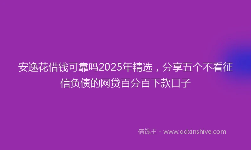 安逸花借钱可靠吗2025年精选，分享五个不看征信负债的网贷百分百下款口子