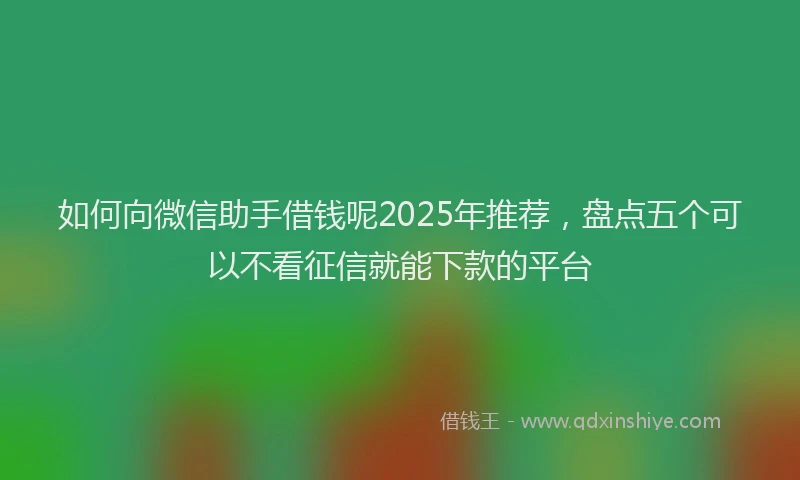 如何向微信助手借钱呢2025年推荐，盘点五个可以不看征信就能下款的平台
