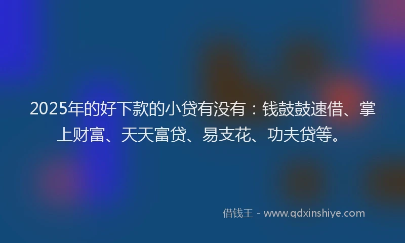 2025年的好下款的小贷有没有：钱鼓鼓速借、掌上财富、天天富贷、易支花、功夫贷等。