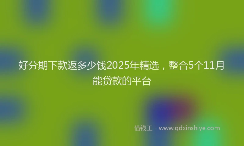 好分期下款返多少钱2025年精选，整合5个11月能贷款的平台